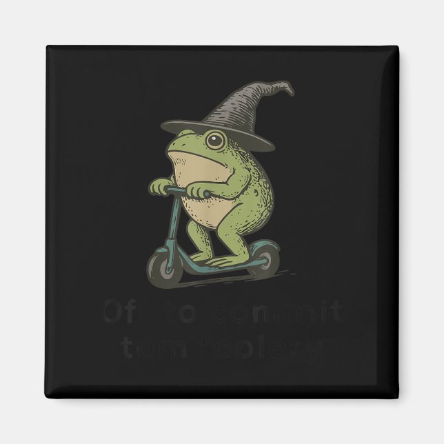 Off To Commit Tom Foolery Frog, Funny Whimsical Fr Magnet (Front)