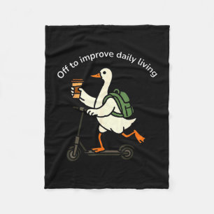 Off to improve daily living goose scooter fleece blanket