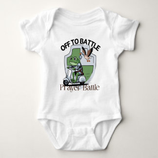 Off to Prayer Battle – Funny Frog & Goose Warrior Baby Bodysuit