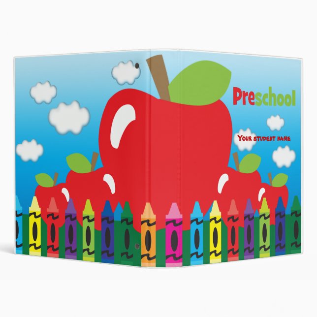 Off to Preschool 3 Ring Binder (Background)