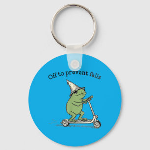 Off to Prevent Falls Funny Frog Toad Physical Keychain