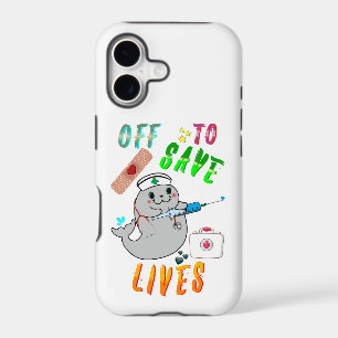 Off To Save Lives teacher midwives sitter med-surg iPhone 17 Case