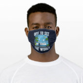 Off to See The World RV Travel Camper Adult Cloth Face Mask (Worn)