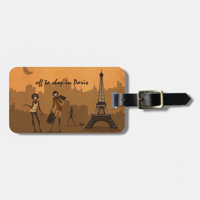 off to shop in Paris Luggage Tag