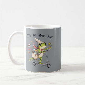 Off To Teach Art Teacher Frog Funny Back To School Coffee Mug
