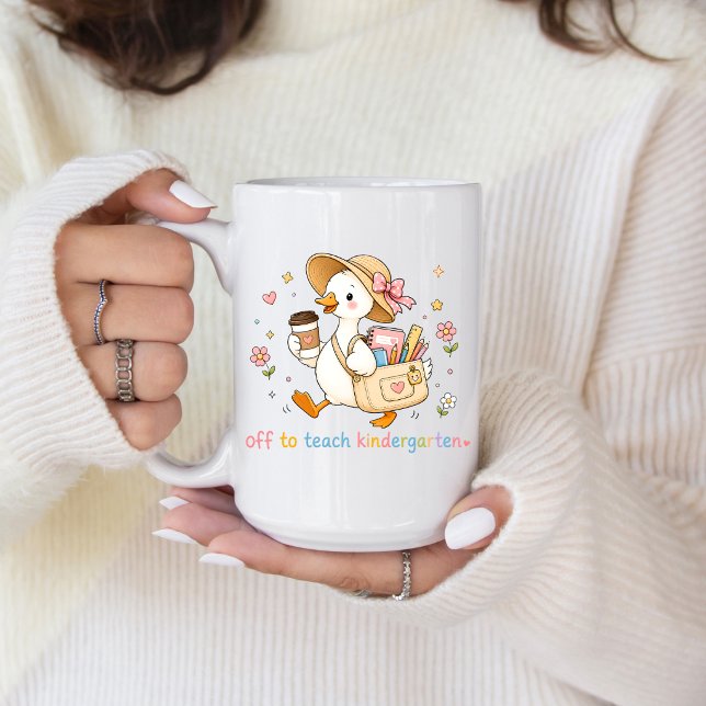 Off To Teach Kindergarten Coffee Mug (Kindergarten Teacher Coffee Mug)