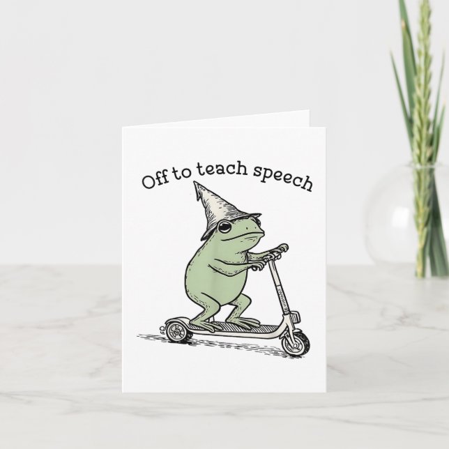 Off To Teach Speech Slp Whimsical Frog Speech Ther Card (Front)