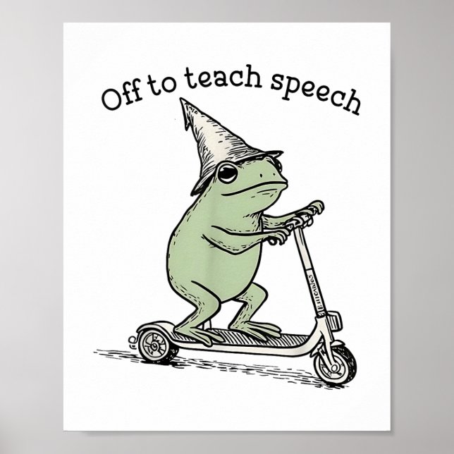 Off To Teach Speech Slp Whimsical Frog Speech Ther Poster (Front)