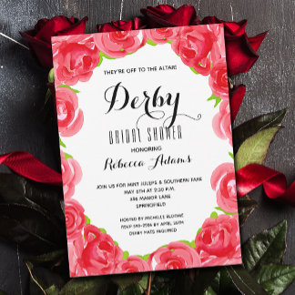 Off to the Altar Derby Bridal Shower Invitation