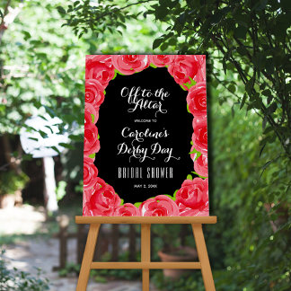 Off to the Altar Derby Bridal Shower Welcome Foam Board