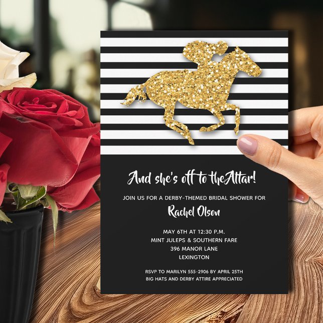 Off to the Altar Derby Horse Bridal Shower Invitation (Off to the Altar Derby bridal shower invitations - PRINTED and/or INSTANT DOWNLOAD)