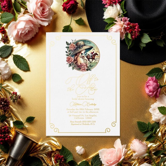 "Off to the Altar" Derby-Inspired Bridal Shower Foil Invitation ("Off to the Altar" Derby-Inspired Bridal Shower Foil Invitation)