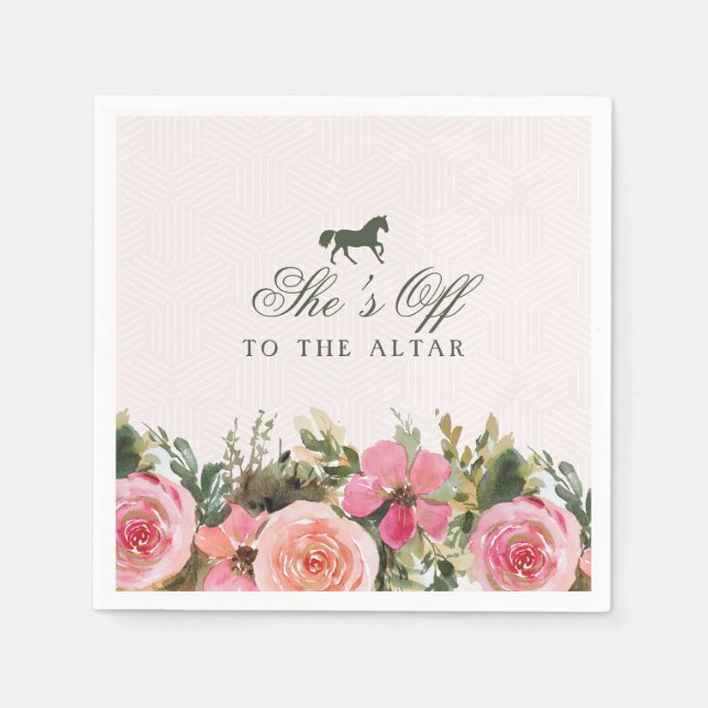 Off to the Altar Kentucky Derby Bridal Shower Napkins (Front)