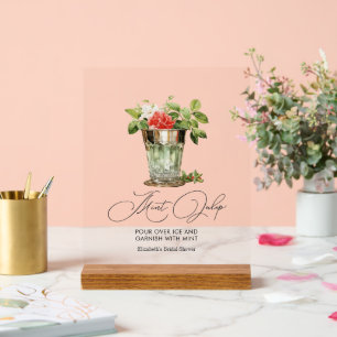"Off to the Altar" Mint Julep Derby Bridal Shower Acrylic Sign