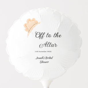 Off to the altar orange cap hat bridal shower name balloon