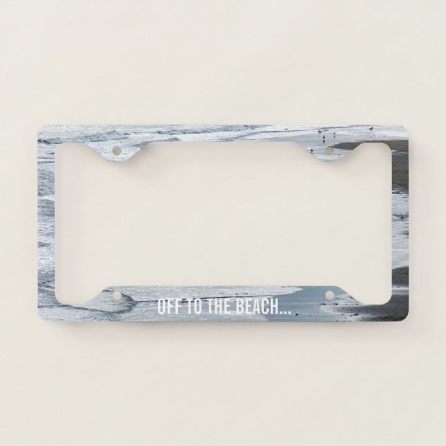 Off to the beach.. | Beach Photo Image License Plate Frame (Front)