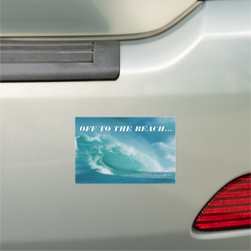 Off to the beach  Ocean Waves Photo Image  Car Magnet