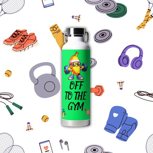 Off to the gym fitness monogrammed  water bottle