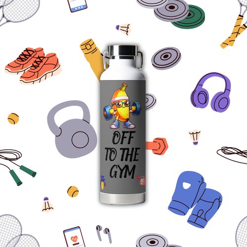 Off to the gym fitness monogrammed  water bottle
