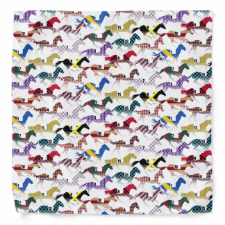 Off to the Horse Races Jockey Silk Pattern Bandana