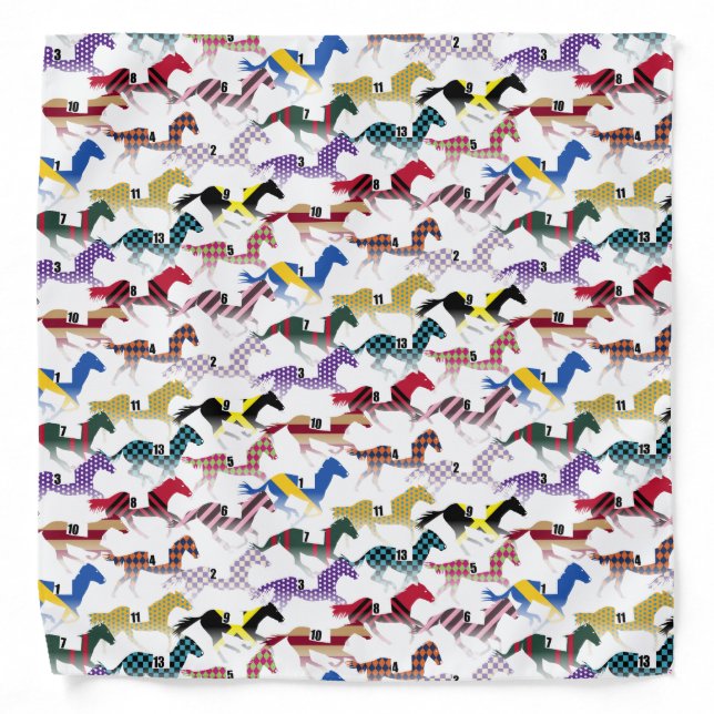 Off to the Horse Races Jockey Silk Pattern Bandana (Front)