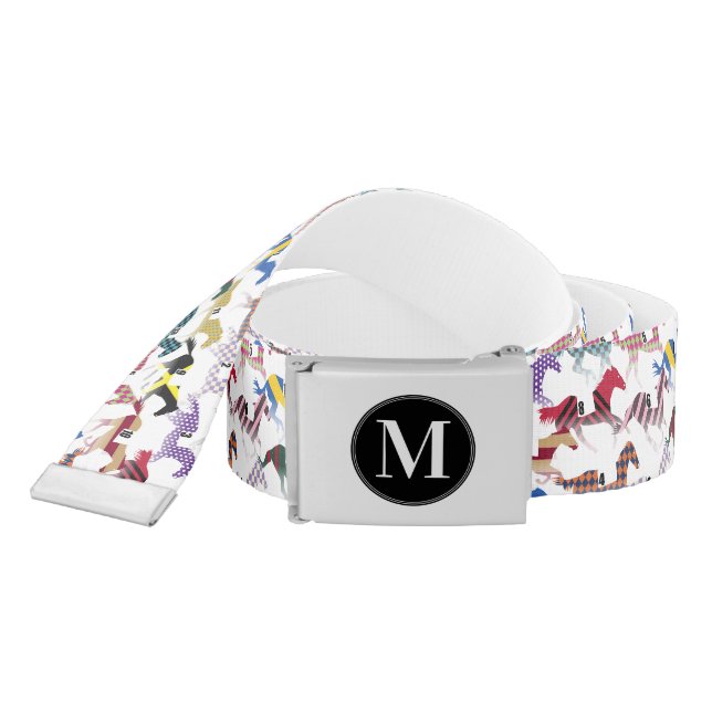 Off to the Horse Races Jockey Silk Pattern Belt (Snake)