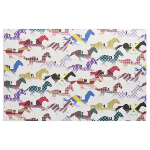 Off to the Horse Races Jockey Silk Pattern  Fabric