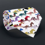 Off to the Horse Races Jockey Silk Pattern Neck Tie<br><div class="desc">Off to the Horse Races Jockey Silk Pattern Design made from horse silhouette racing in 13 different jockey silk colors combos on a white background.</div>