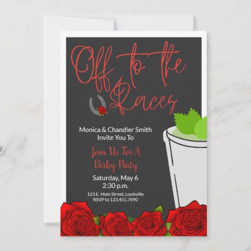 Off to the Races Horse Racing Party Roses Derby Invitation