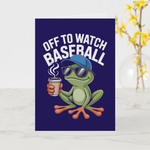 Off to Watch Baseball Sporty Frog Card