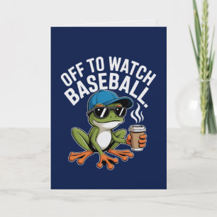 Off to Watch Baseball Sporty Frog Card