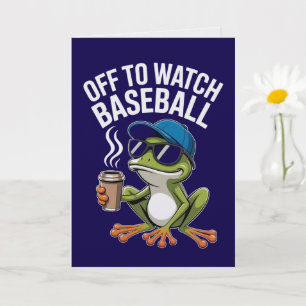 Off to Watch Baseball Sporty Frog Card 