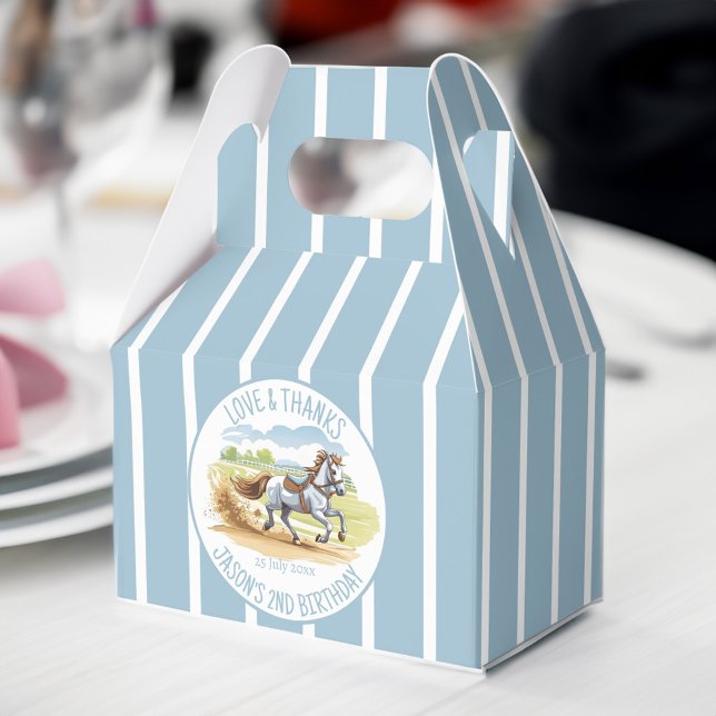 Off two the races equestrian derby party printed favor boxes (Off two the races horses equestrian derby party favors personalized printed favor box)