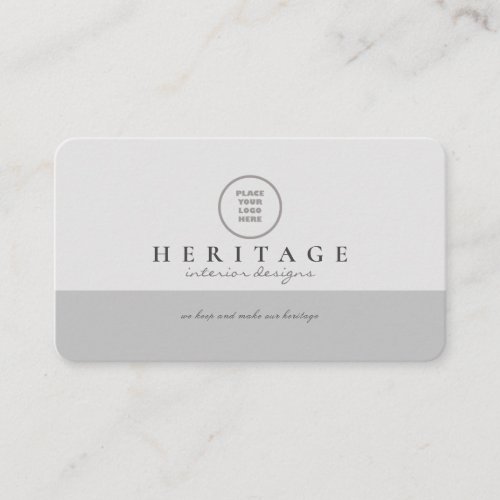 Off White and Gray Professional Social Media Logo Business Card