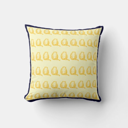 Off white and mustard yellow CATS modern  pillow