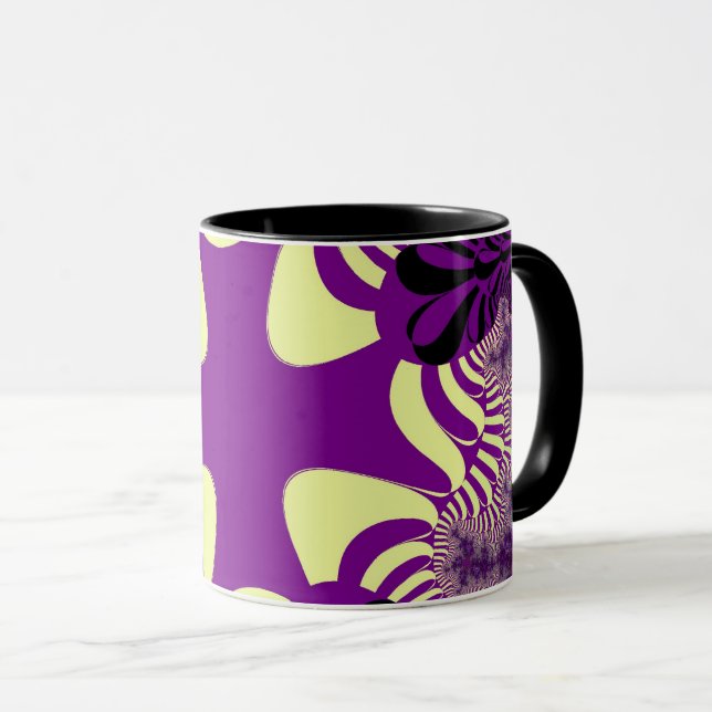 Off-White and Purple Cross Mug (Front Right)