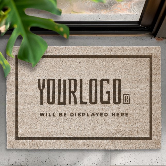 Off white beige Business logo Company branding Fiber Doormat (Creator Uploaded)
