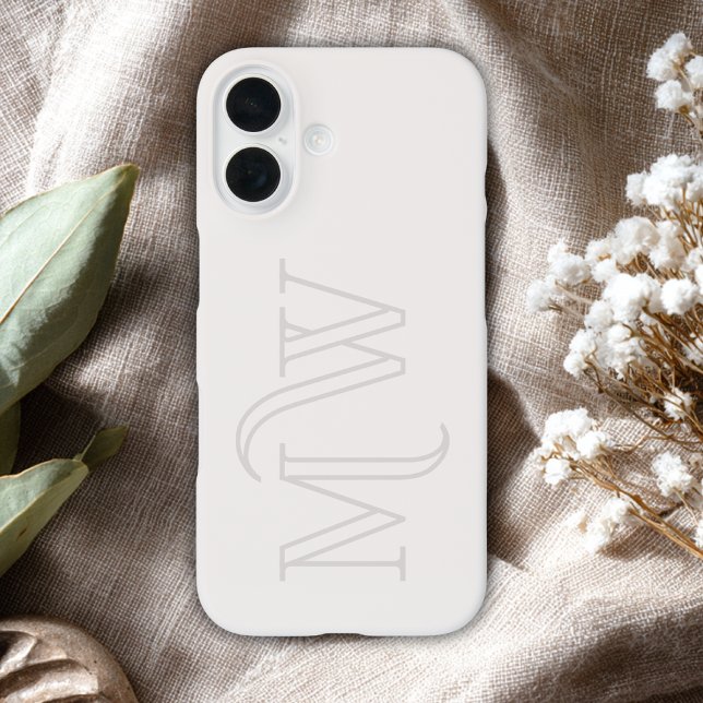 Off White Big Initials Monogram Simple Minimal  Case-Mate iPhone Case (Creator Uploaded)