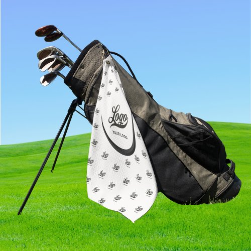 Off white Black Modern Company Logo Business Club  Golf Towel