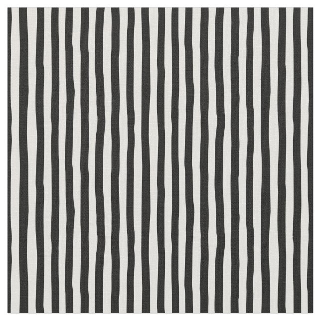 Off-White & Black Wonky Stripes Fabric (Close Up)