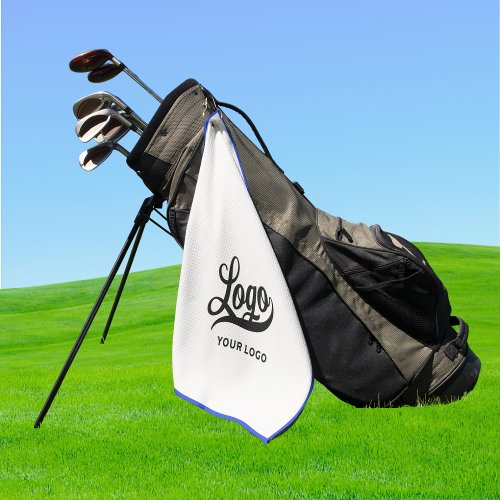 Off white  Blue border Company Logo Business Club Golf Towel