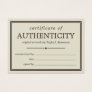 Off-White & Brown Certificate of Authenticity