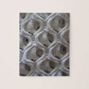 Off-White Colored Crochet Fabric Look Jigsaw Puzzle