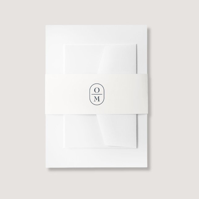 Off-White | Couple Monogram Wedding Invitation  Belly Band (Creator Uploaded)
