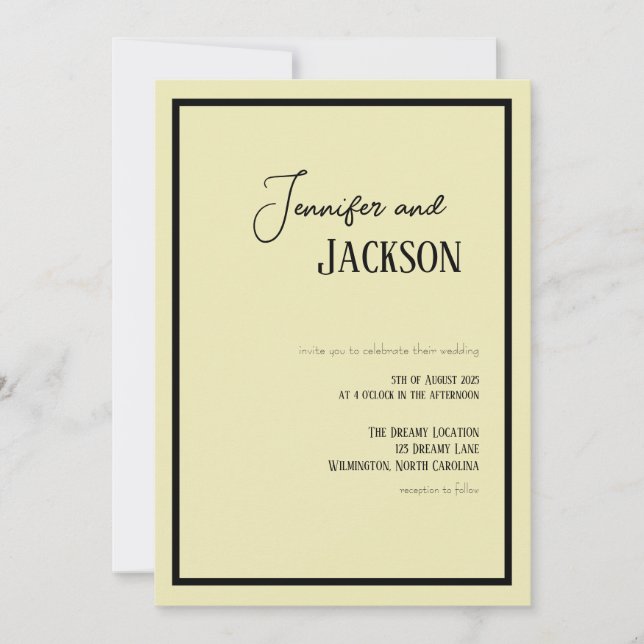Off White Cream Minimalist Wedding Invitation (Front)
