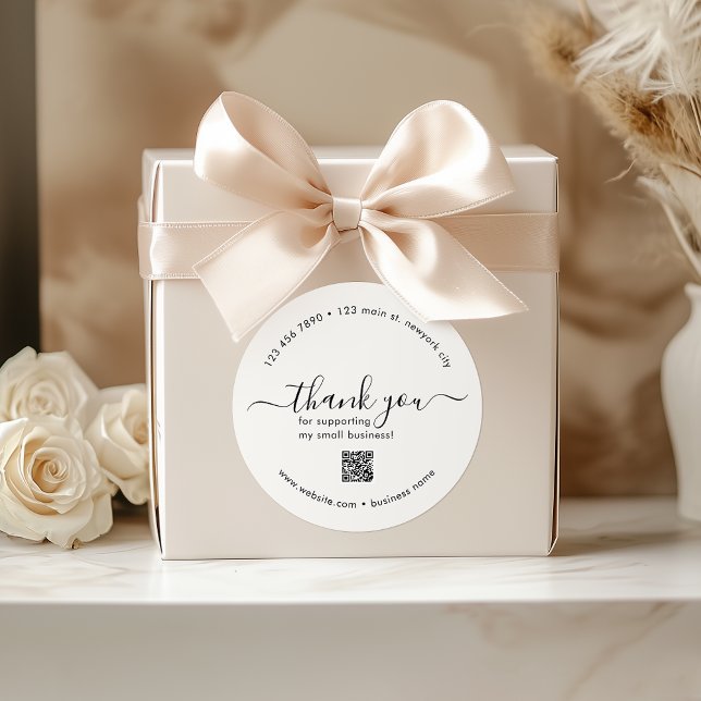 Off White Custom Thank You Stickers With QR Code (Off White Custom Thank You Stickers With QR Code)