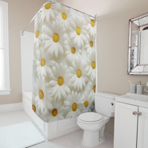 off_white daisy sunset Shower Curtain