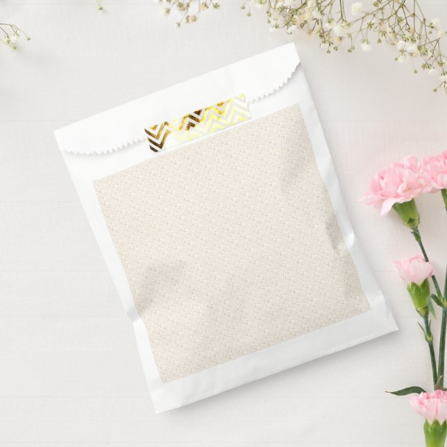 Off-white fabric with a subtle, repeating, small p favor bag (Sealed)