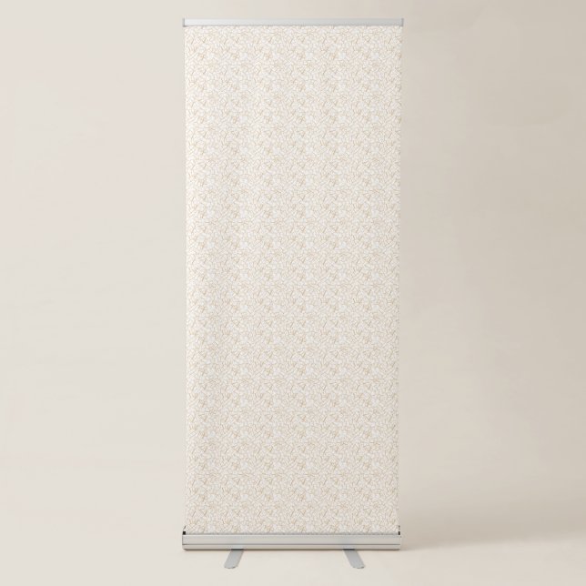 Off-white fabric with a subtle, repeating, small p retractable banner (Front)