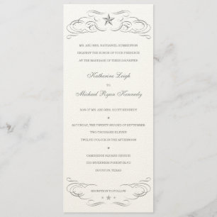 Off White Felt Paper Lone Star Wedding Invitations